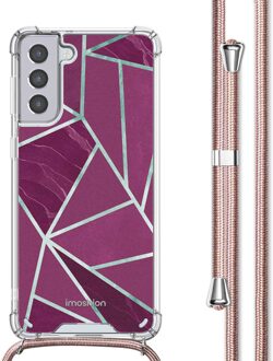 Imoshion Design hoesje met koord voor de Samsung Galaxy S21 - Bordeaux Graphic Meerkleurig