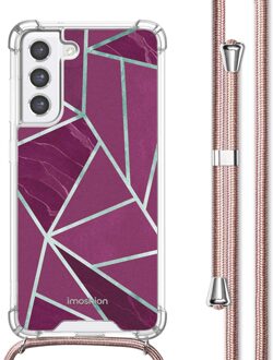 Imoshion Design hoesje met koord voor de Samsung Galaxy S21 FE - Bordeaux Graphic Meerkleurig
