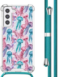 Imoshion Design hoesje met koord voor de Samsung Galaxy S21 FE - Jellyfish Watercolor Meerkleurig
