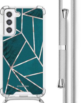 Imoshion Design hoesje met koord voor de Samsung Galaxy S21 FE - Petrol Green Graphic Meerkleurig