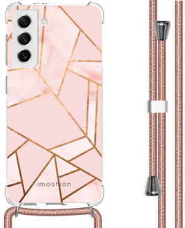 Imoshion Design hoesje met koord voor de Samsung Galaxy S21 - Grafisch Koper - Roze / Goud