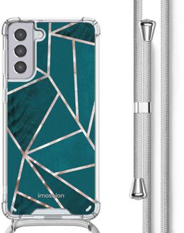 Imoshion Design hoesje met koord voor de Samsung Galaxy S21 - Petrol Green Graphic Meerkleurig