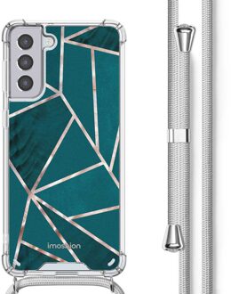 Imoshion Design hoesje met koord voor de Samsung Galaxy S21 Plus - Petrol Green Graphic Meerkleurig