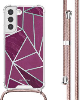 Imoshion Design hoesje met koord voor de Samsung Galaxy S22 Plus - Bordeaux Graphic Meerkleurig