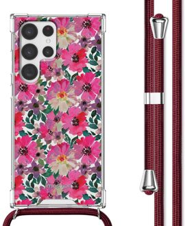 Imoshion Design hoesje met koord voor de Samsung Galaxy S22 Ultra - Flower Water Meerkleurig