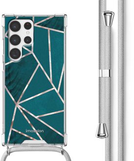 Imoshion Design hoesje met koord voor de Samsung Galaxy S22 Ultra - Petrol Green Graphic Meerkleurig