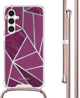 Imoshion Design hoesje met koord voor de Samsung Galaxy S23 FE - Bordeaux Graphic Meerkleurig