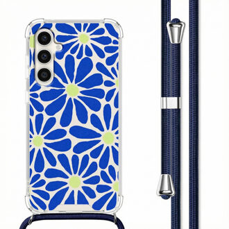 Imoshion Design hoesje met koord voor de Samsung Galaxy S23 FE - Cobalt Blue Flowers Connect Meerkleurig