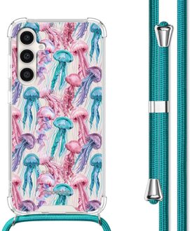 Imoshion Design hoesje met koord voor de Samsung Galaxy S23 FE - Jellyfish Watercolor Meerkleurig
