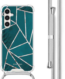 Imoshion Design hoesje met koord voor de Samsung Galaxy S23 FE - Petrol Green Graphic Meerkleurig