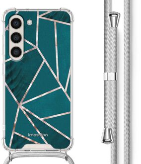 Imoshion Design hoesje met koord voor de Samsung Galaxy S23 - Petrol Green Graphic Meerkleurig