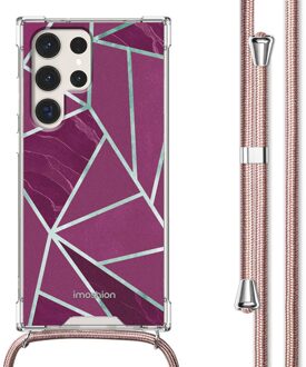 Imoshion Design hoesje met koord voor de Samsung Galaxy S23 Ultra - Bordeaux Graphic Meerkleurig
