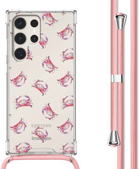 Imoshion Design hoesje met koord voor de Samsung Galaxy S23 Ultra - Crab Watercolor Meerkleurig