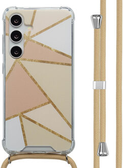 Imoshion Design hoesje met koord voor de Samsung Galaxy S24 - Beige Graphic Meerkleurig