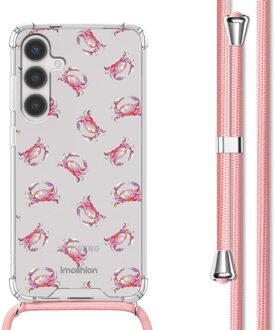 Imoshion Design hoesje met koord voor de Samsung Galaxy S24 - Crab Watercolor Meerkleurig