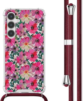 Imoshion Design hoesje met koord voor de Samsung Galaxy S24 - Flower Water Meerkleurig