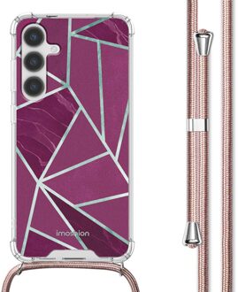 Imoshion Design hoesje met koord voor de Samsung Galaxy S24 Plus - Bordeaux Graphic Meerkleurig