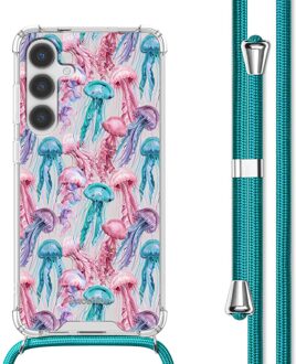Imoshion Design hoesje met koord voor de Samsung Galaxy S24 Plus - Jellyfish Watercolor Meerkleurig