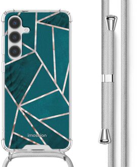Imoshion Design hoesje met koord voor de Samsung Galaxy S24 Plus - Petrol Green Graphic Meerkleurig
