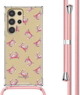 Imoshion Design hoesje met koord voor de Samsung Galaxy S24 Ultra - Crab Watercolor Meerkleurig