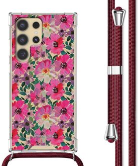 Imoshion Design hoesje met koord voor de Samsung Galaxy S24 Ultra - Flower Water Meerkleurig