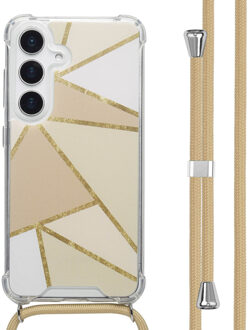 Imoshion Design hoesje met koord voor de Samsung Galaxy S25 - Beige Graphic Meerkleurig