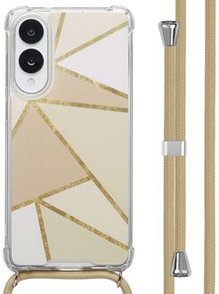 Imoshion Design hoesje met koord voor de Samsung Galaxy S25 Edge - Beige Graphic Meerkleurig