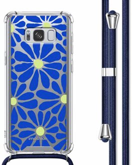 Imoshion Design hoesje met koord voor de Samsung Galaxy S8 - Cobalt Blue Flowers Connect Meerkleurig - 5.8