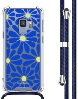 Imoshion Design hoesje met koord voor de Samsung Galaxy S9 - Cobalt Blue Flowers Connect Meerkleurig - 5.8