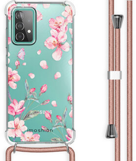 Imoshion Design hoesje met koord voor Samsung Galaxy A52 (5G) / A52 (4G) - Bloem - Roze