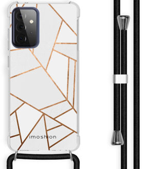 Imoshion Design hoesje met koord voor Samsung Galaxy A72 - Grafisch Koper - Wit / Goud