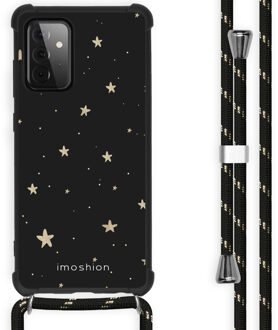 Imoshion Design hoesje met koord voor Samsung Galaxy A72 - Sterren - Zwart / Goud