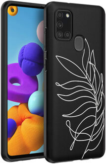 Imoshion Design hoesje Samsung Galaxy A21s - Blad - Zwart