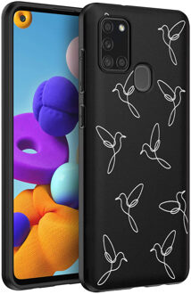 Imoshion Design hoesje Samsung Galaxy A21s - Vogels - Zwart