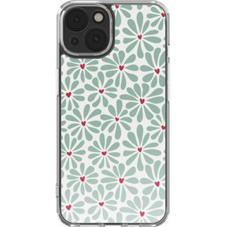 Imoshion Design hoesje voor de Apple iPhone 14 - Bloom Love Sage Green Meerkleurig