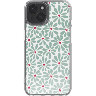 Imoshion Design hoesje voor de Apple iPhone 15 - Bloom Love Sage Green Meerkleurig