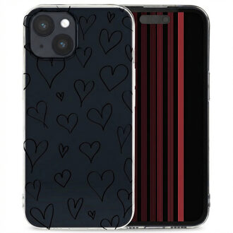 Imoshion Design hoesje voor de Apple iPhone 15 - Hearts Transparant