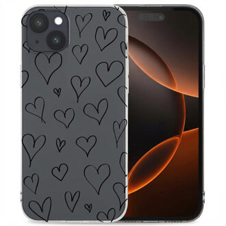 Imoshion Design hoesje voor de Apple iPhone 15 Plus - Hearts Transparant