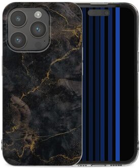 Imoshion Design hoesje voor de Apple iPhone 15 Pro - Black Marble Transparent Zwart