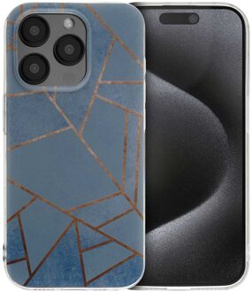 Imoshion Design hoesje voor de Apple iPhone 15 Pro - Blue Graphic Meerkleurig