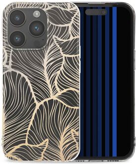 Imoshion Design hoesje voor de Apple iPhone 15 Pro - Golden Leaves Transparant