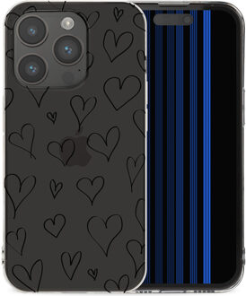 Imoshion Design hoesje voor de Apple iPhone 15 Pro - Hearts Transparant