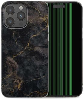 Imoshion Design hoesje voor de Apple iPhone 15 Pro Max - Black Marble Transparent Zwart