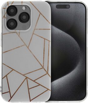 Imoshion Design hoesje voor de Apple iPhone 15 Pro - White Graphic Meerkleurig