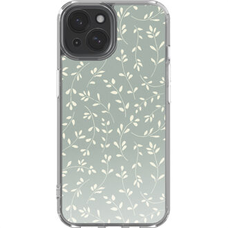 Imoshion Design hoesje voor de Apple iPhone 15 - Smoke Green Flowers Groen