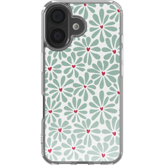 Imoshion Design hoesje voor de Apple iPhone 16 - Bloom Love Sage Green Meerkleurig