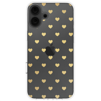 Imoshion Design hoesje voor de Apple iPhone 16 - Golden Hearts Transparant