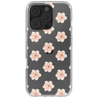Imoshion Design hoesje voor de Apple iPhone 16 Pro - Floral Peach Transparant