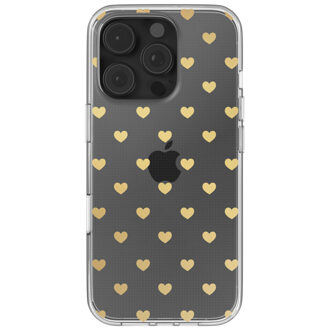 Imoshion Design hoesje voor de Apple iPhone 16 Pro - Golden Hearts Transparant
