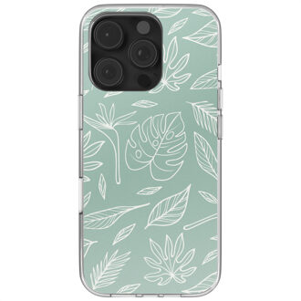 Imoshion Design hoesje voor de Apple iPhone 16 Pro - Leaves Line-Art Groen